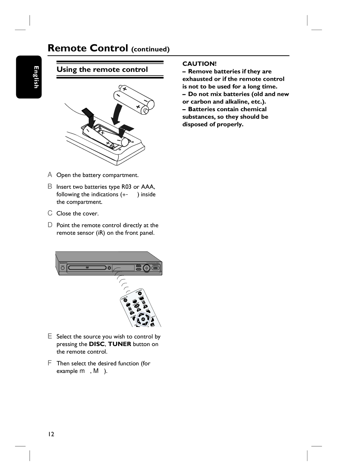 Magnavox MRD100 user manual Using the remote control 