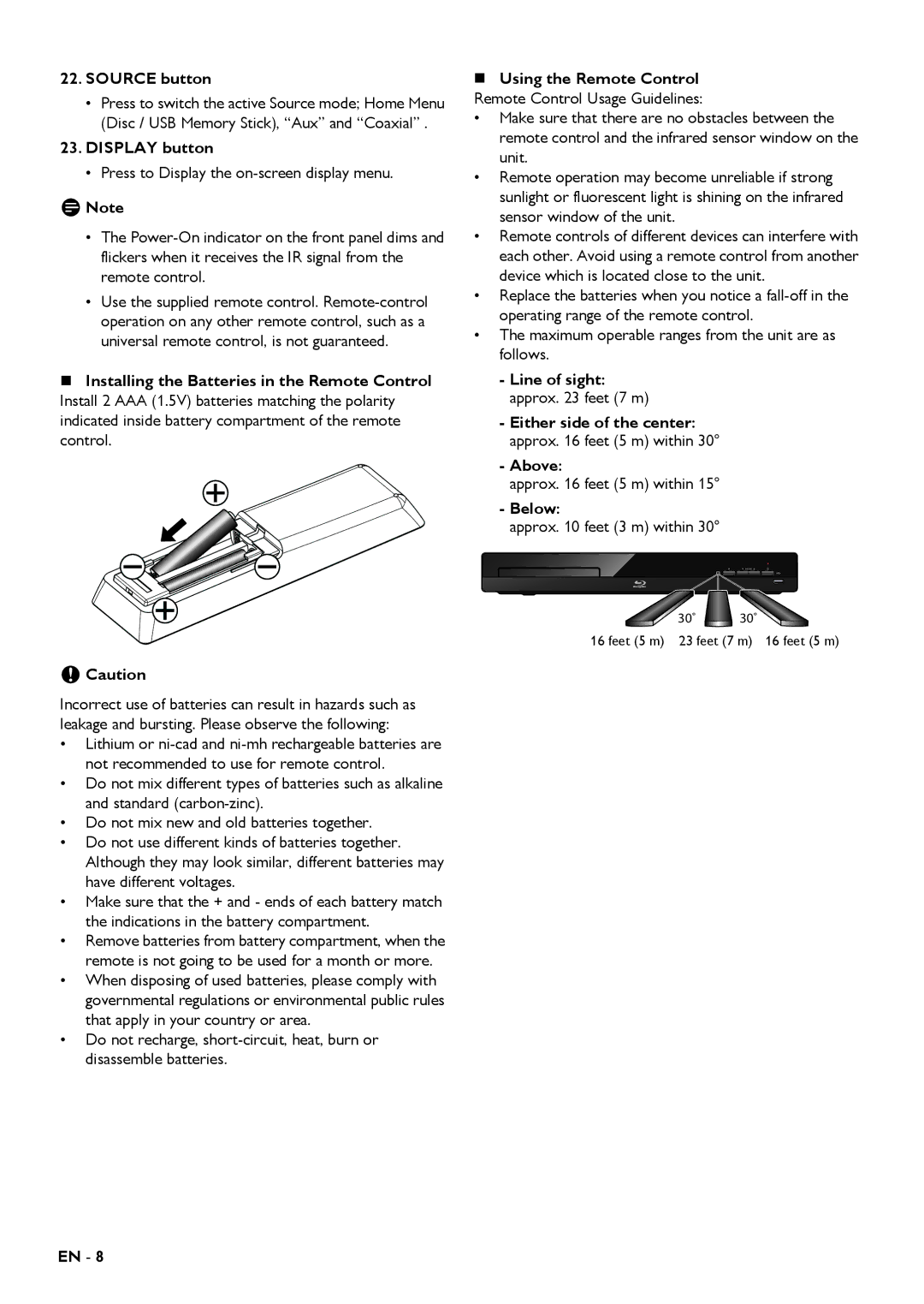 Magnavox MRD430B owner manual Source button, Display button, Above, Below 