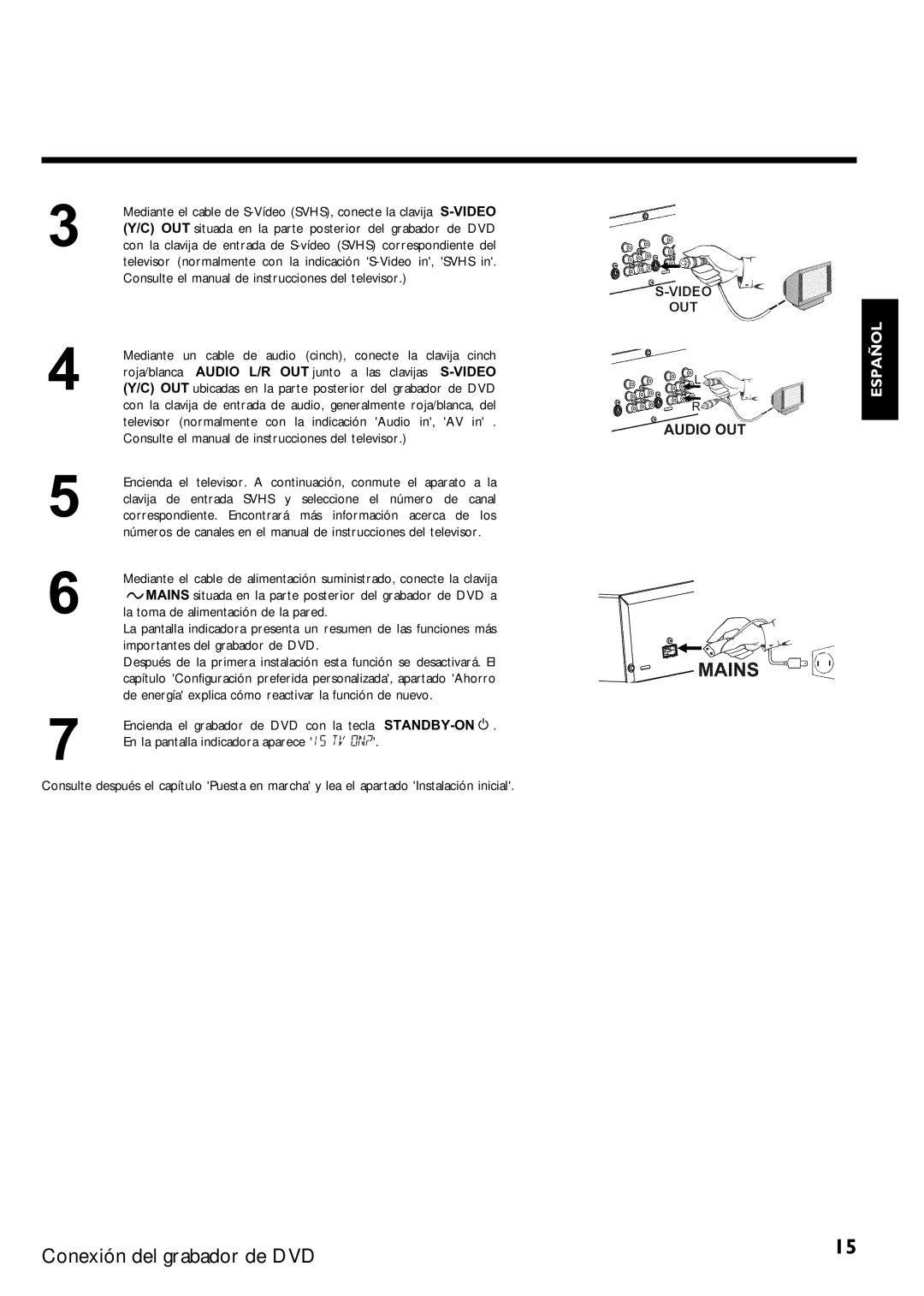 Magnavox MRV640 manual Conexión del grabador de DVD 