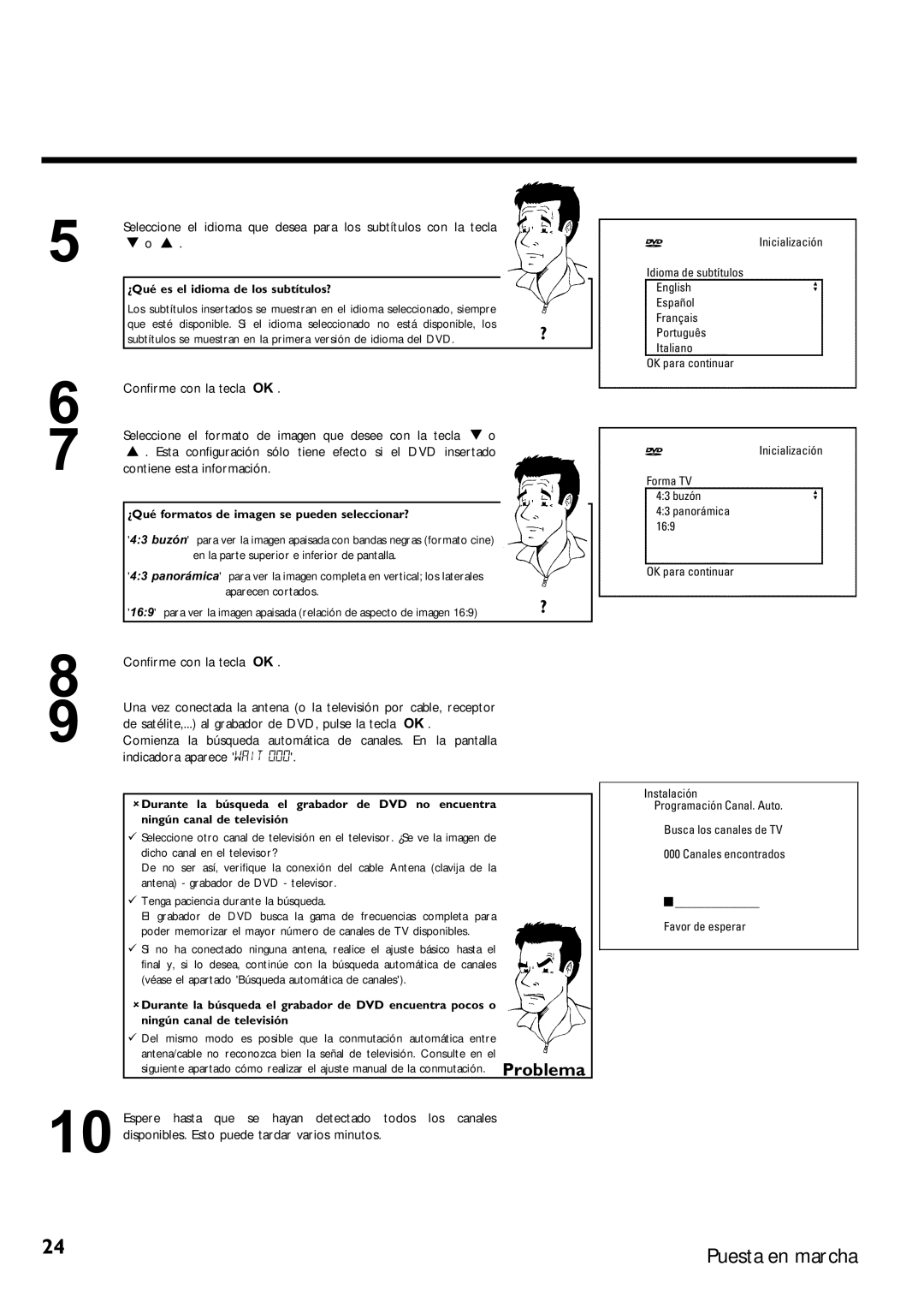 Magnavox MRV640 manual Confirme con la tecla OK, Es el idioma de los subtítulos?, Formatos de imagen se pueden seleccionar? 