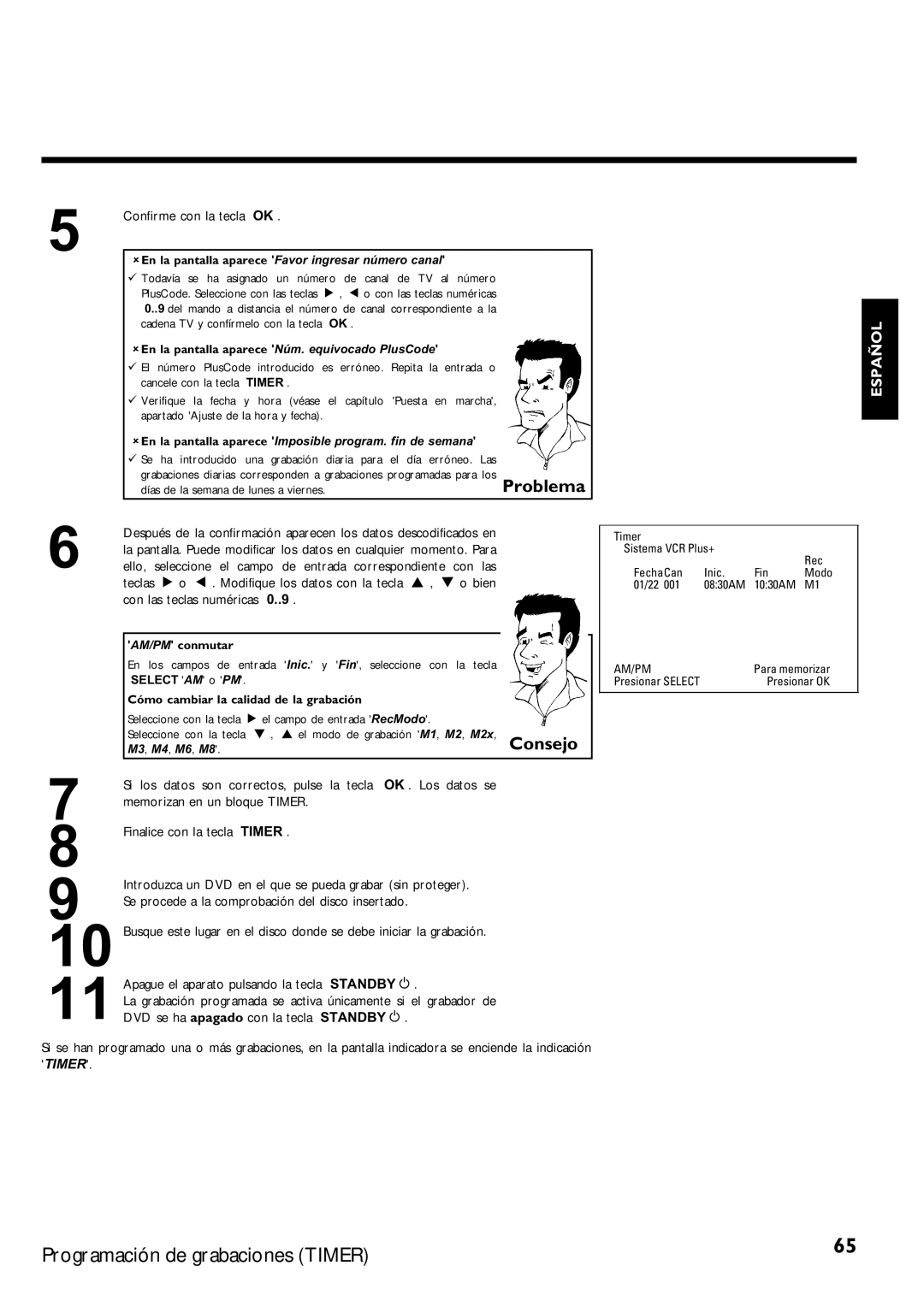 Magnavox MRV640 manual Confirme con la tecla OK 