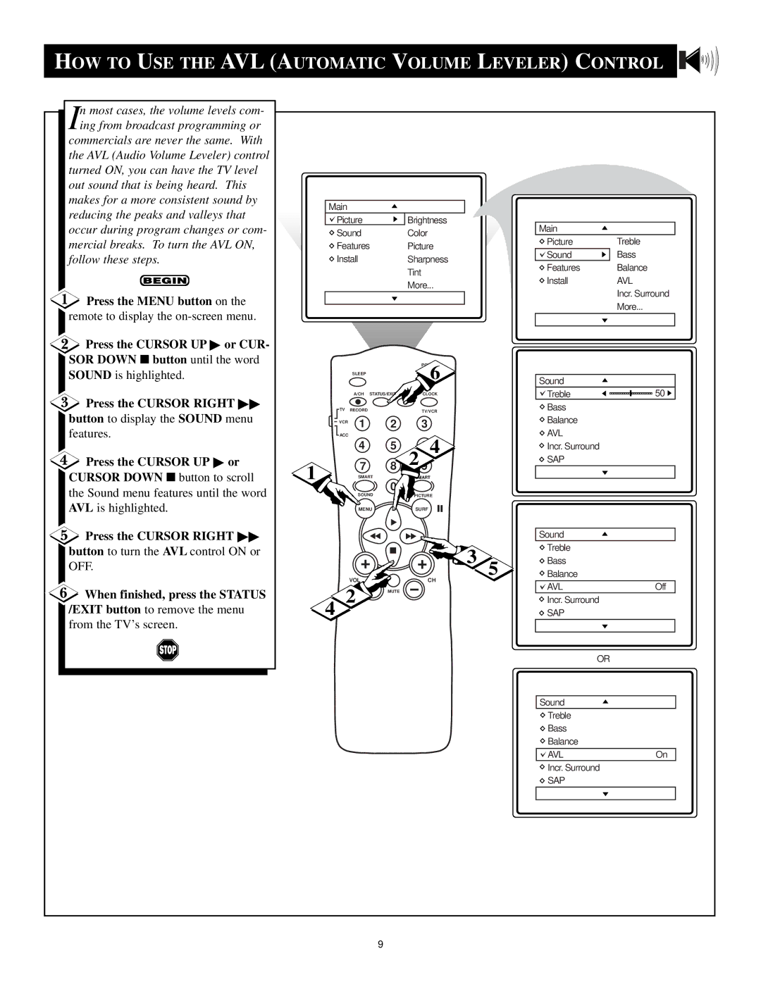 Magnavox MS3250C manual HOW to USE the AVL Automatic Volume Leveler Control 