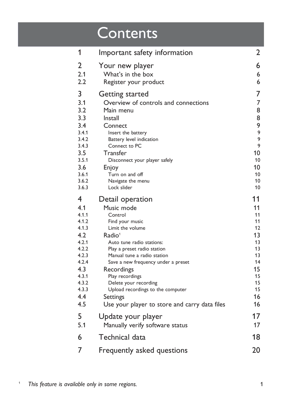 Magnavox MSA2025 manual Contents 