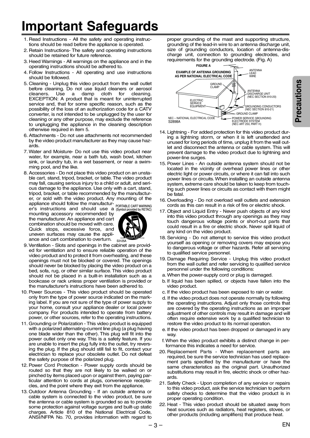 Magnavox MSD804 owner manual Important Safeguards 