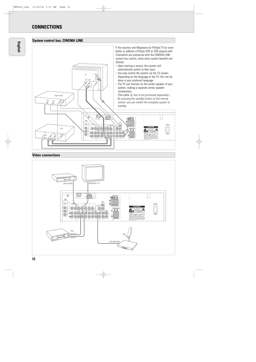 Magnavox MCS 990/17, MSW 990/17, MMX450/17 manual Video connections, Done in your preferred language, Standby 