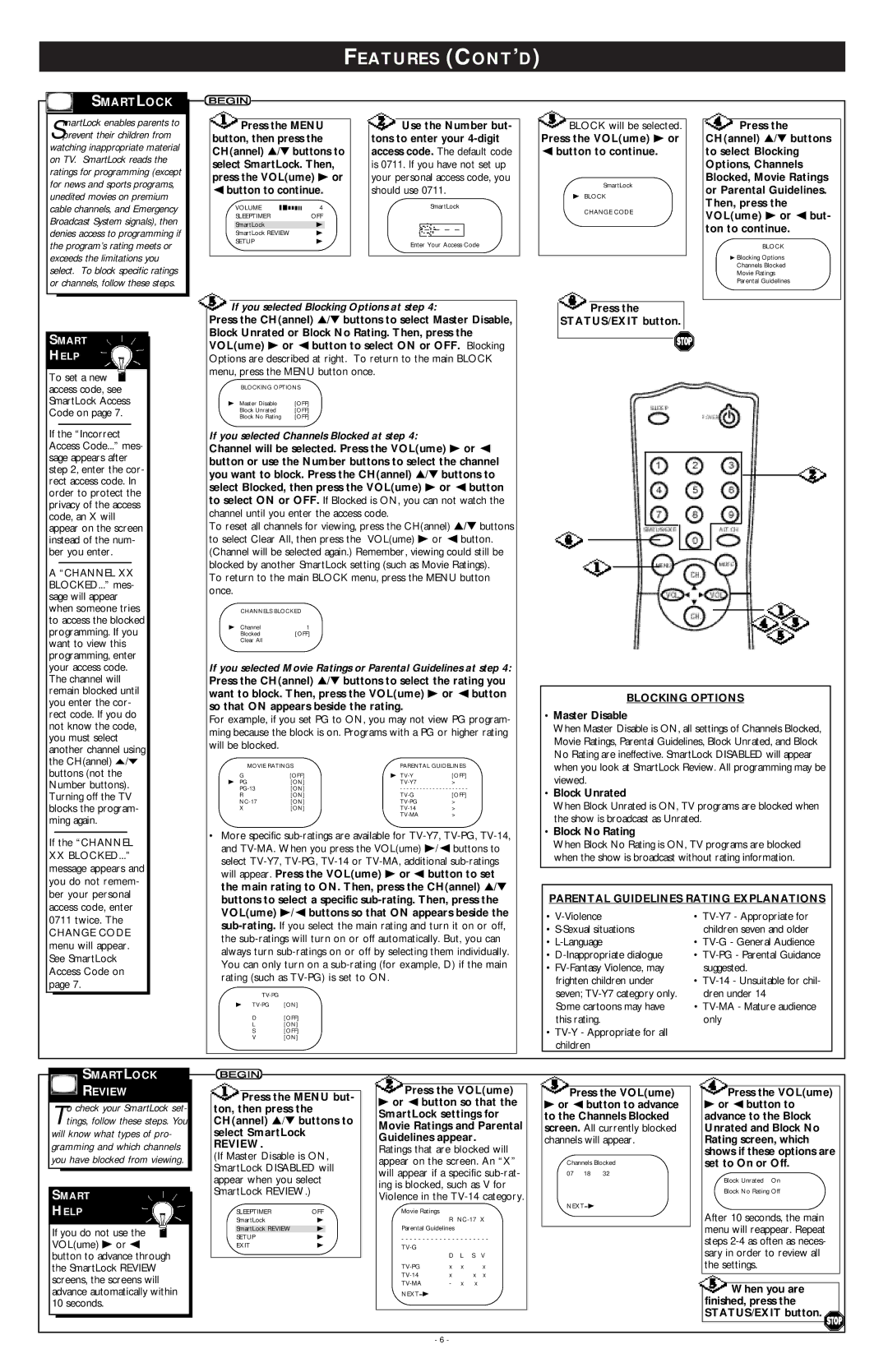 Magnavox MT1931B, MT1340B warranty Smartlock 