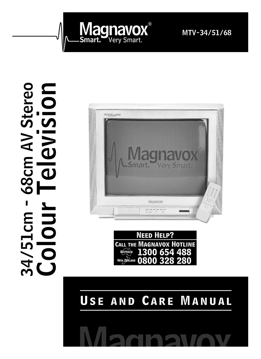 Magnavox MTV-34, MTV-51, MTV-68 manual 68cm AV Stereo Television 