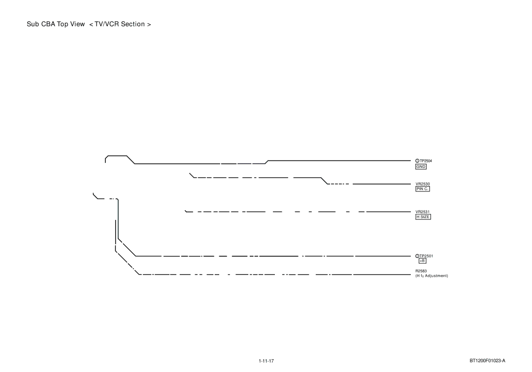 Magnavox MWC24T5 service manual Sub CBA Top View TV/VCR Section, 11-17 BT1200F01023-A 