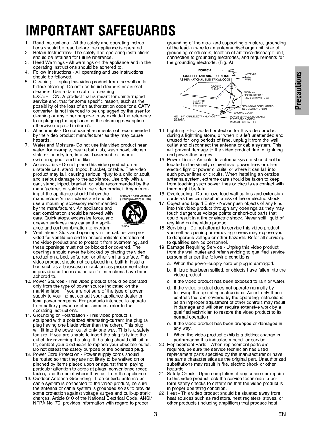 Magnavox MWD2206 owner manual Important Safeguards 