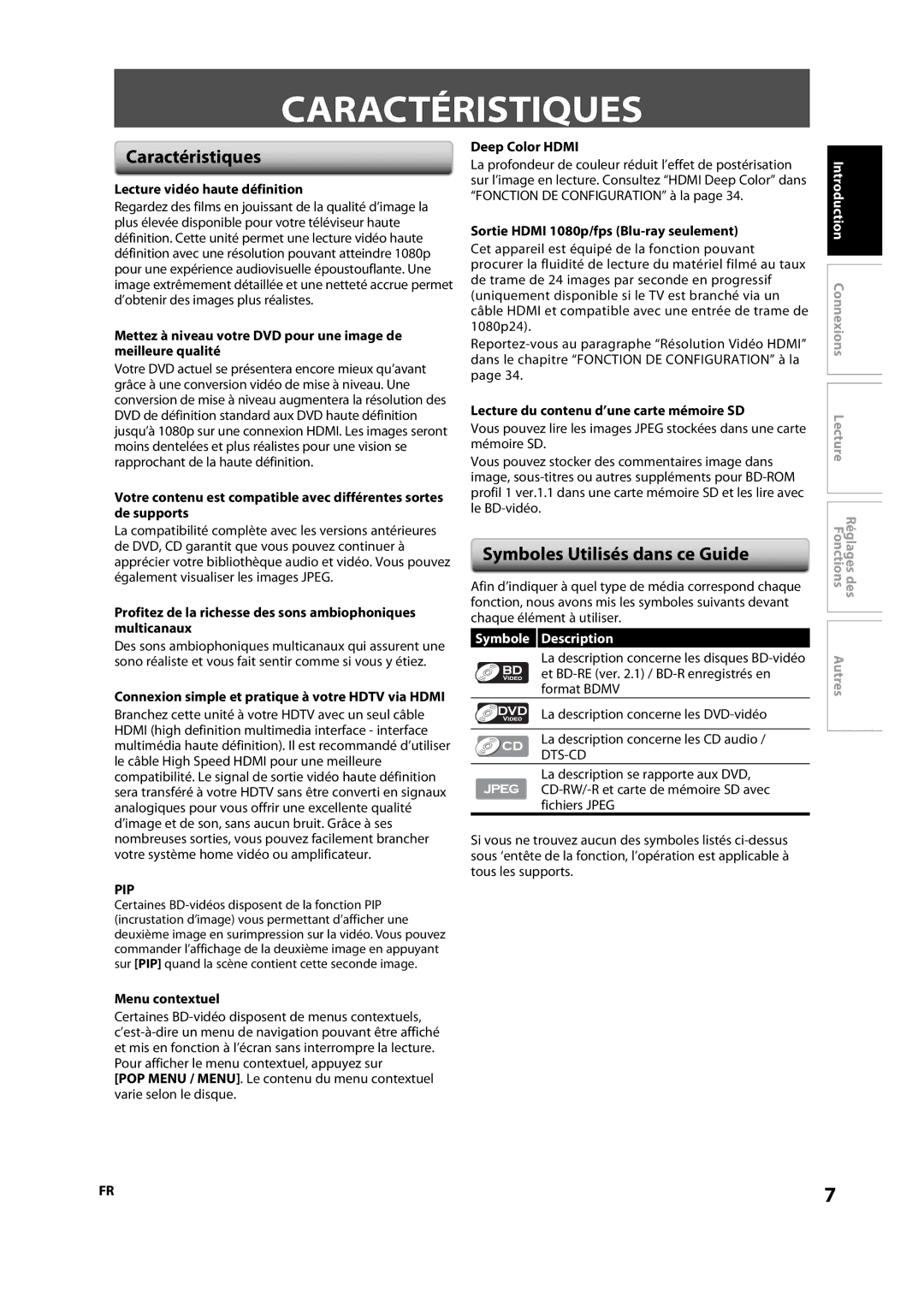 Magnavox NB500MS9 owner manual Caractéristiques, Symboles Utilisés dans ce Guide, Symbole Description 