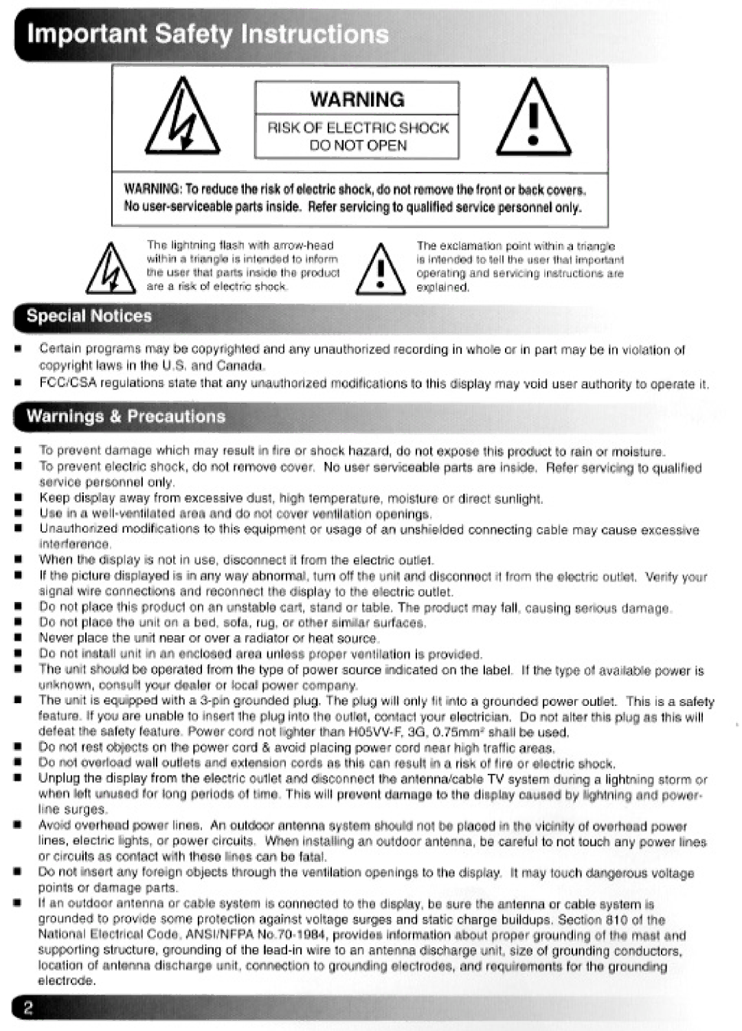 Magnavox Plasma Television manual 