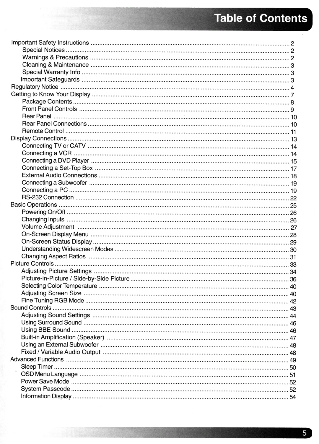 Magnavox Plasma Television manual 