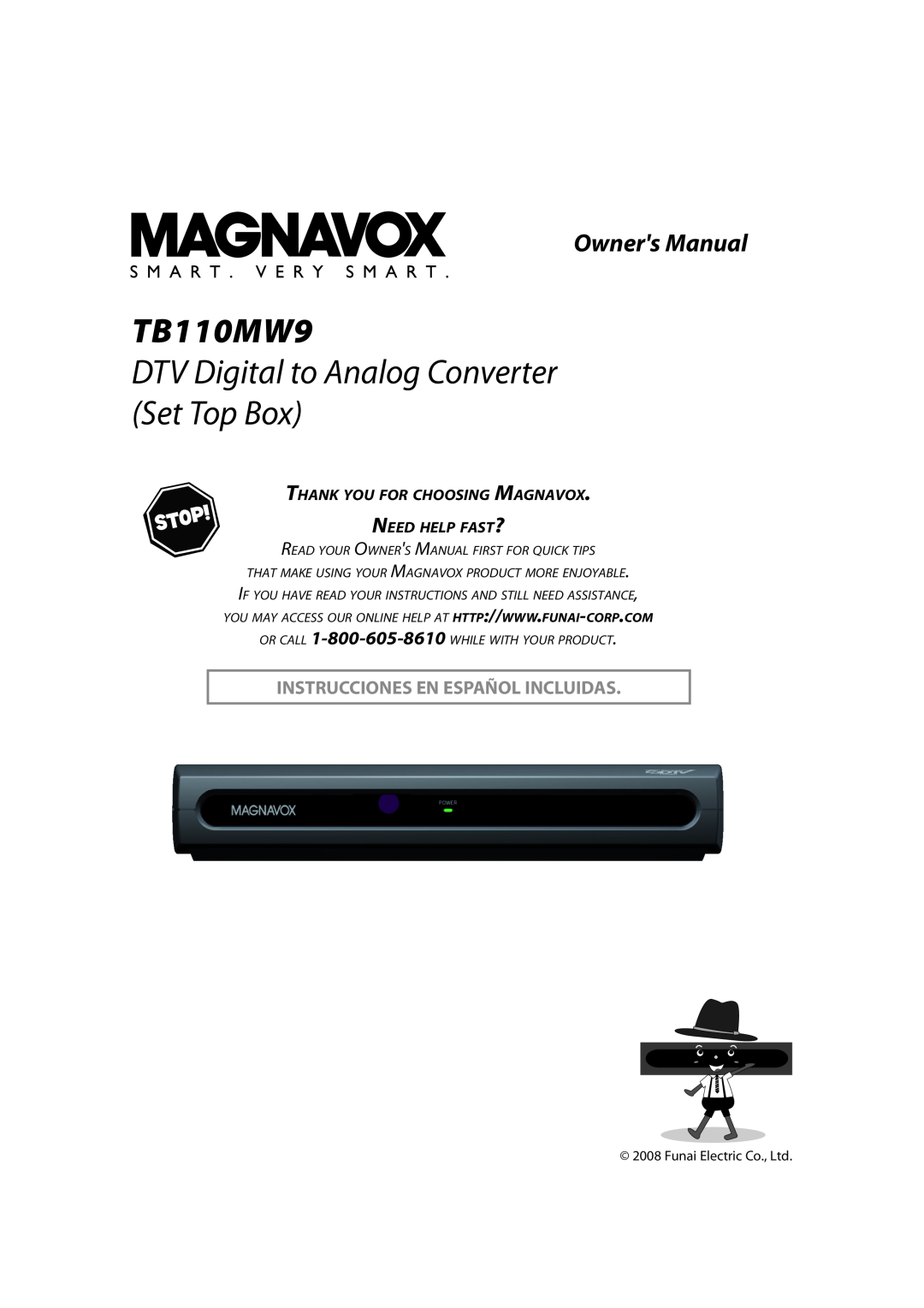 Magnavox TB110MW9 owner manual Instrucciones En Español Incluidas, DTV Digital to Analog Converter Set Top Box 