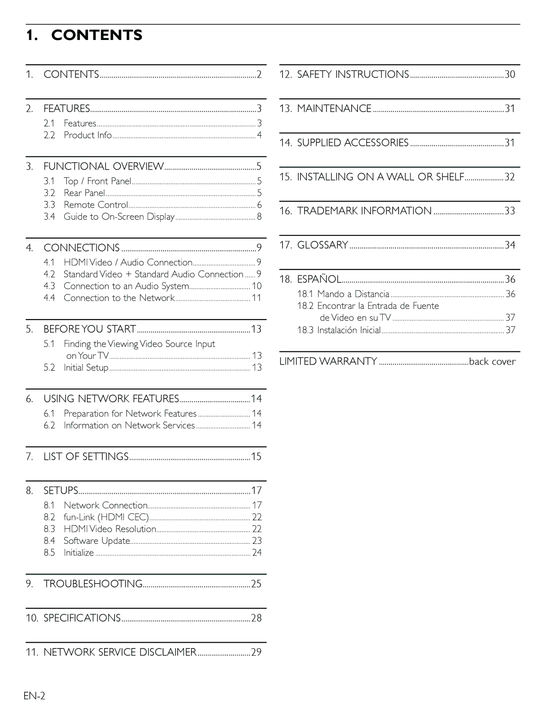 Magnavox TB600MG2F owner manual Contents 