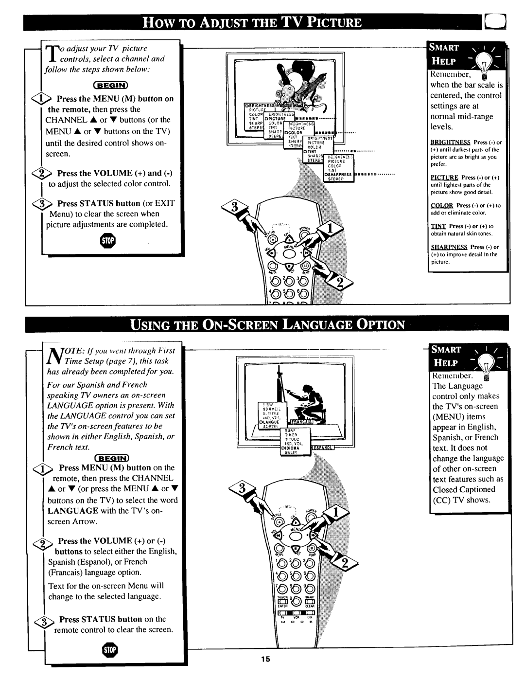 Magnavox TS 2775 owner manual Until the desired control shows on, Press Status button on the control to clear the screen 