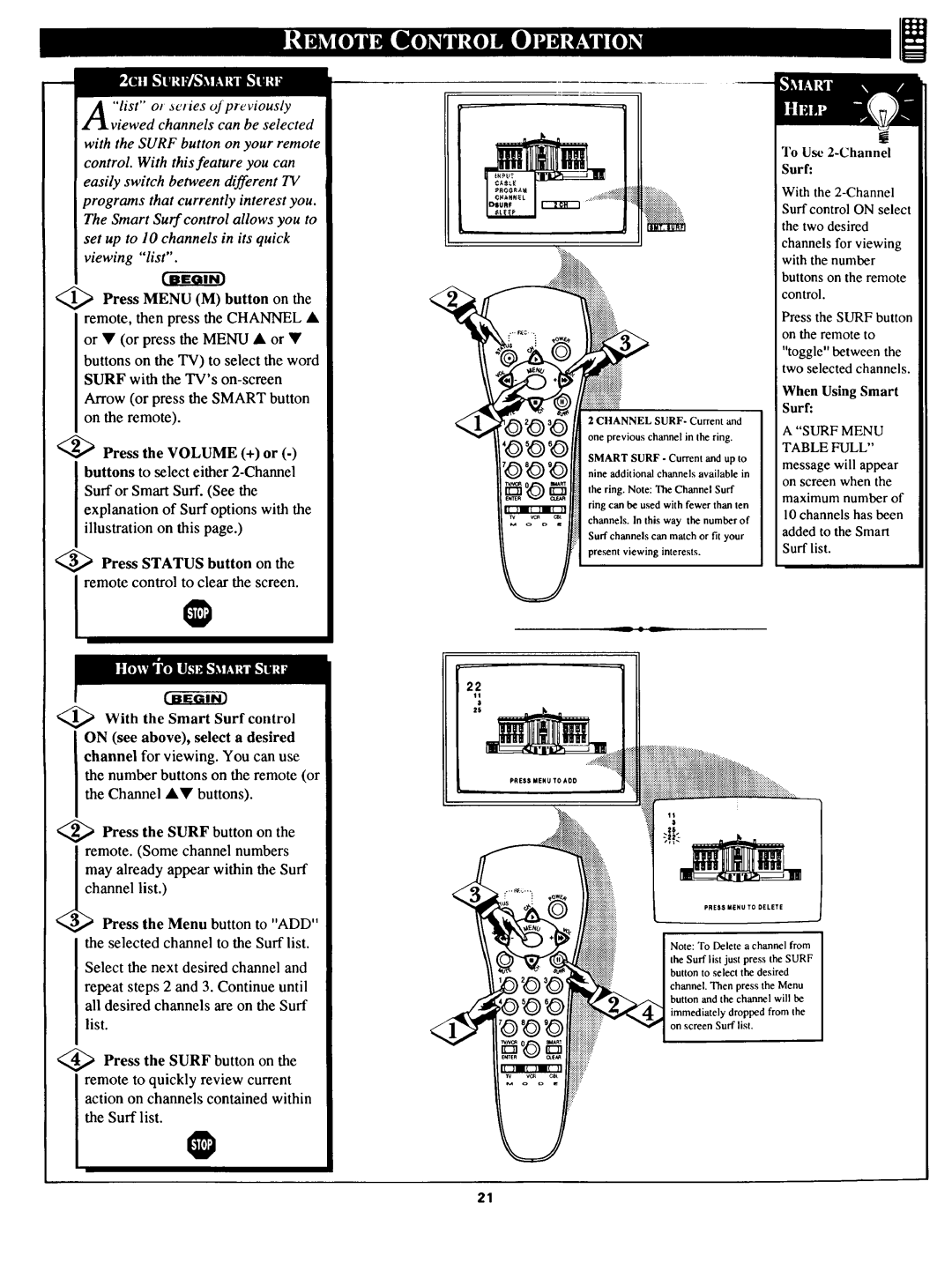 Magnavox TS 2775 owner manual Surf 