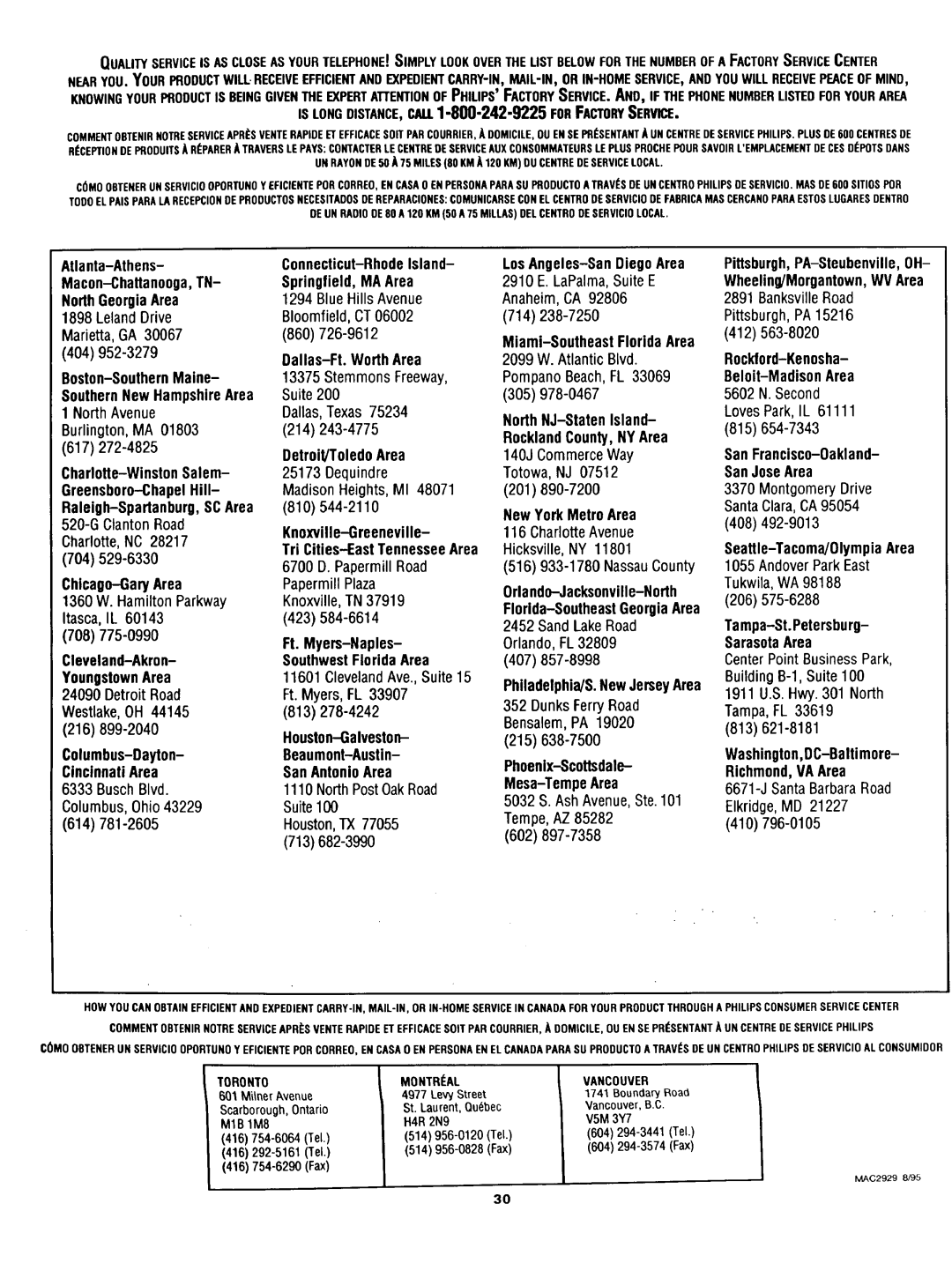 Magnavox TS 2775 owner manual Atlanta-Athens Macon-Chattanooga,TN NorthGeorgiaArea 