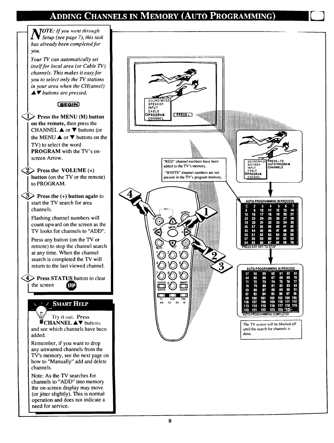 Magnavox TS 2775 owner manual TV to select the word Program with the TVs on, Obutton on the TV or the remote 