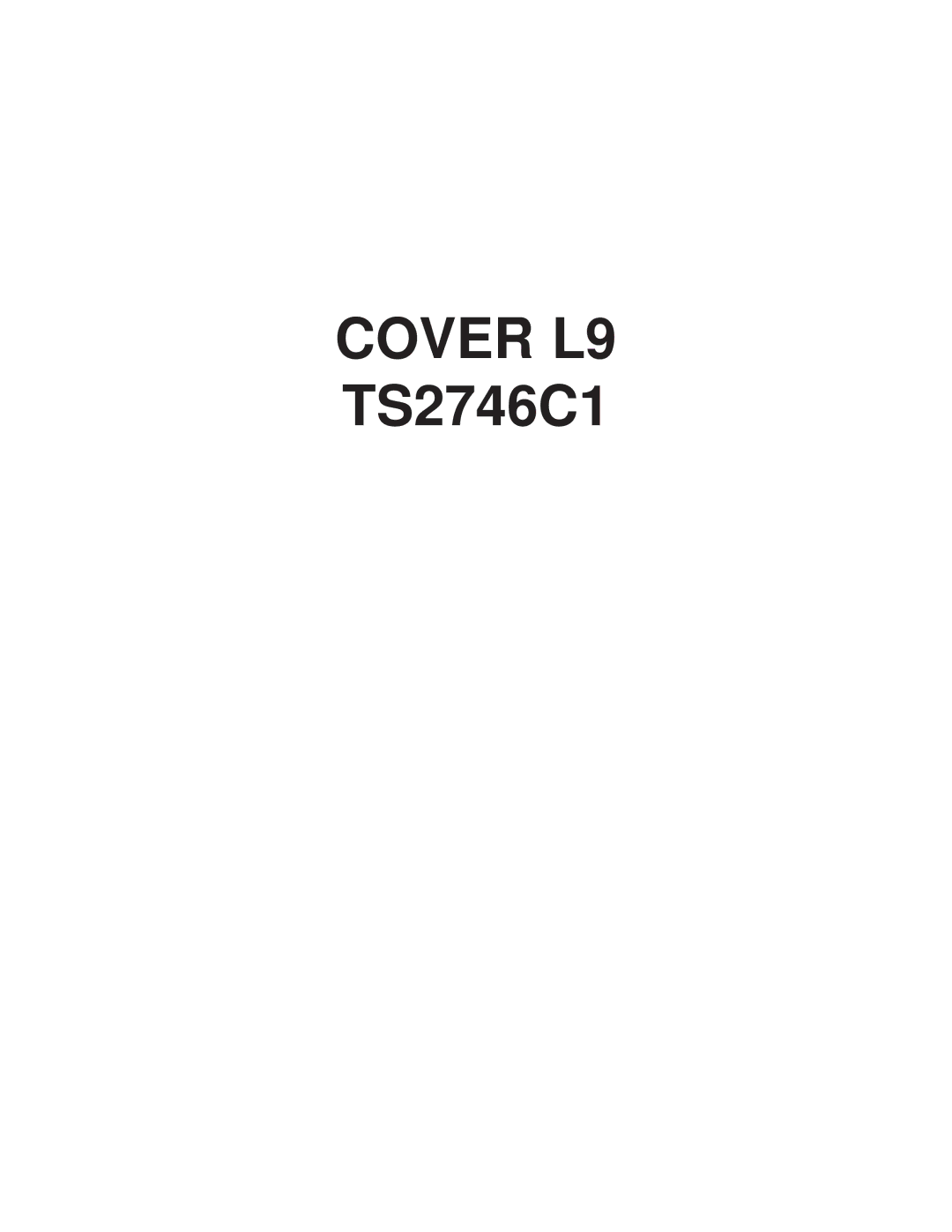 Magnavox manual Cover L9 TS2746C1 