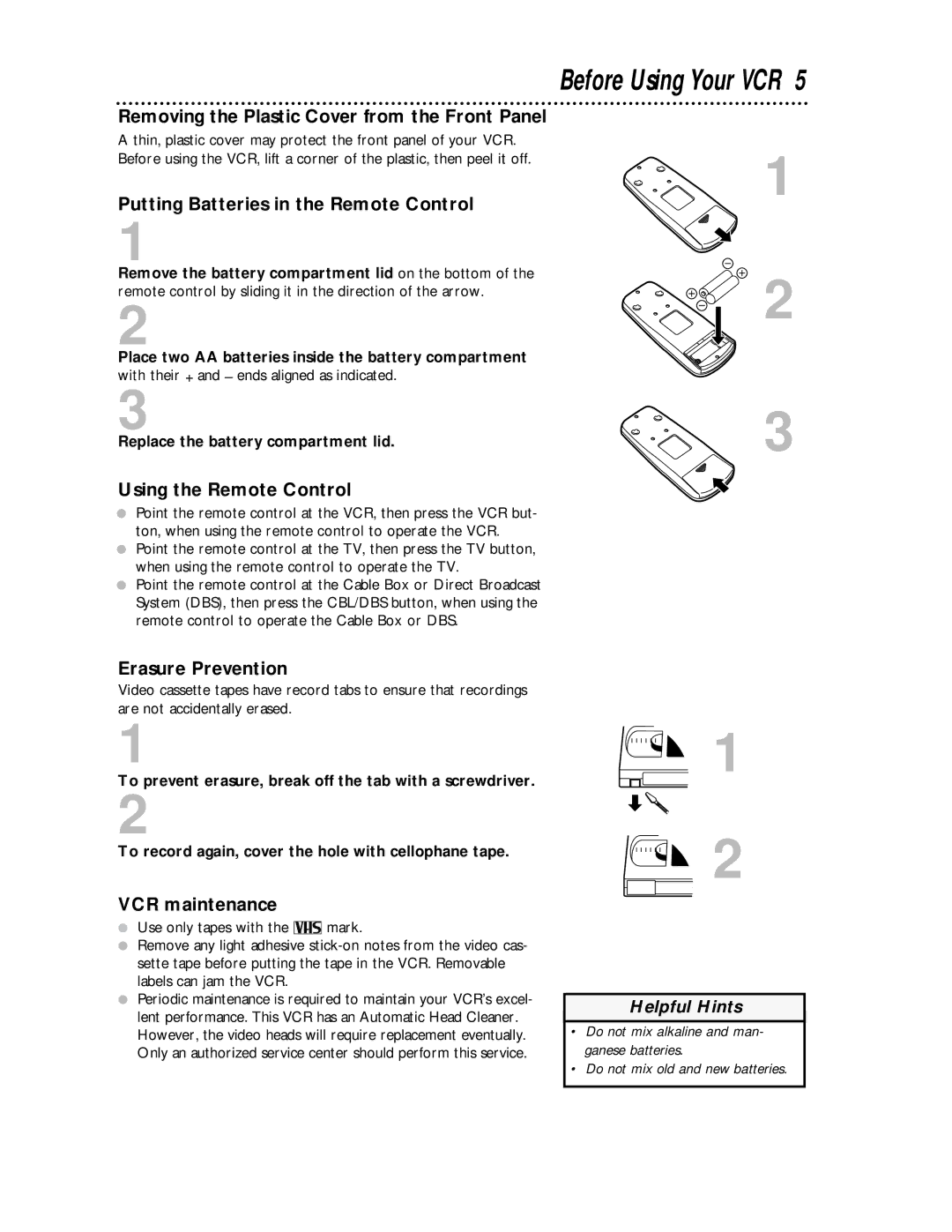 Magnavox VRA431AT99 owner manual Before Using Your VCR 