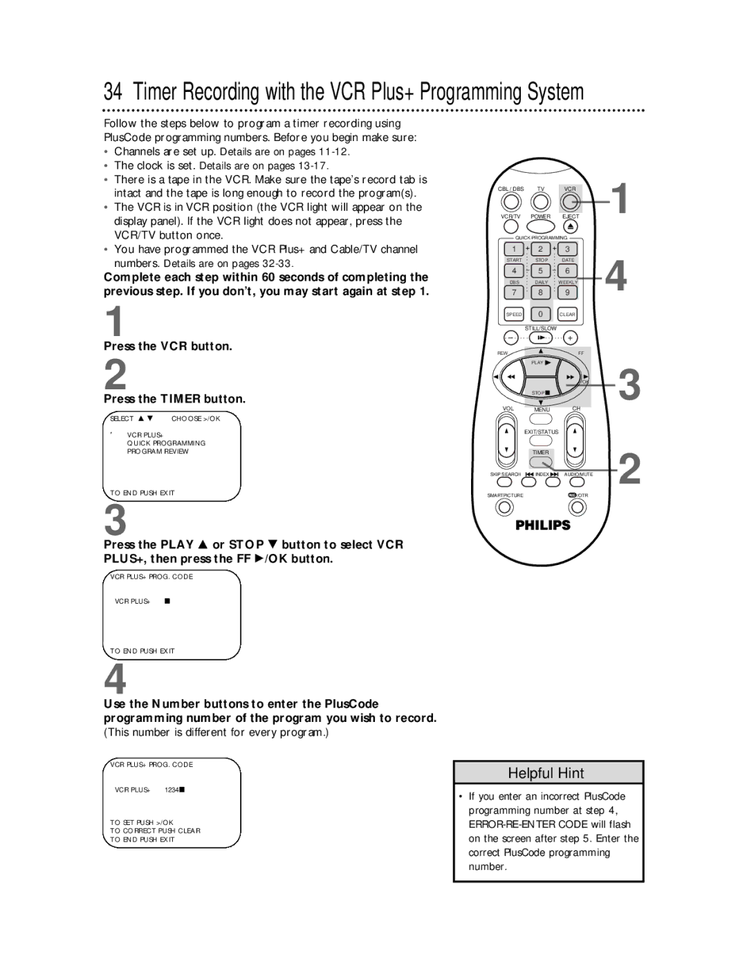 Magnavox VRA641AT99 owner manual Timer Recording with the VCR Plus+ Programming System 