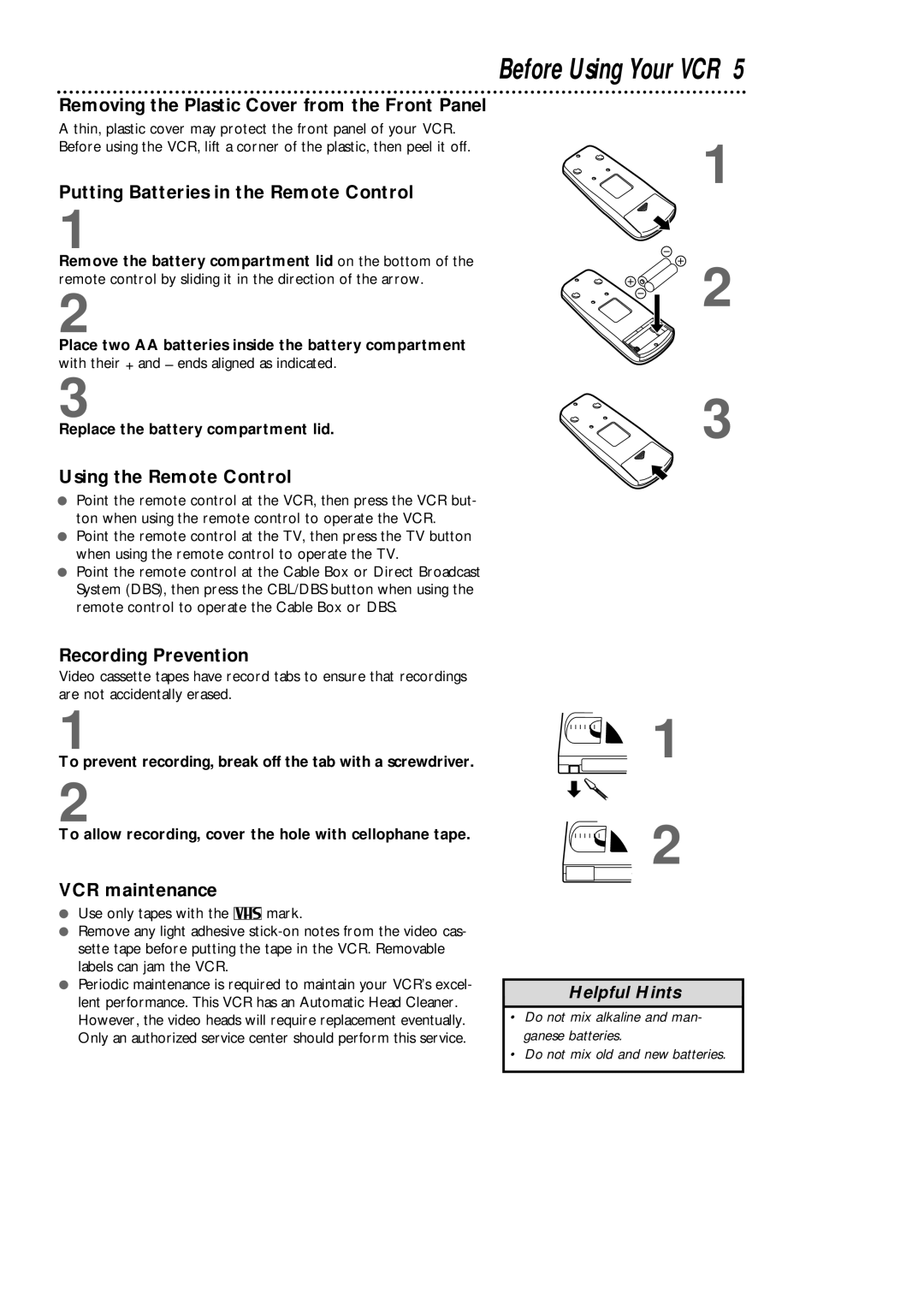 Magnavox VRB611AT, VRB411AT owner manual Before Using Your VCR 