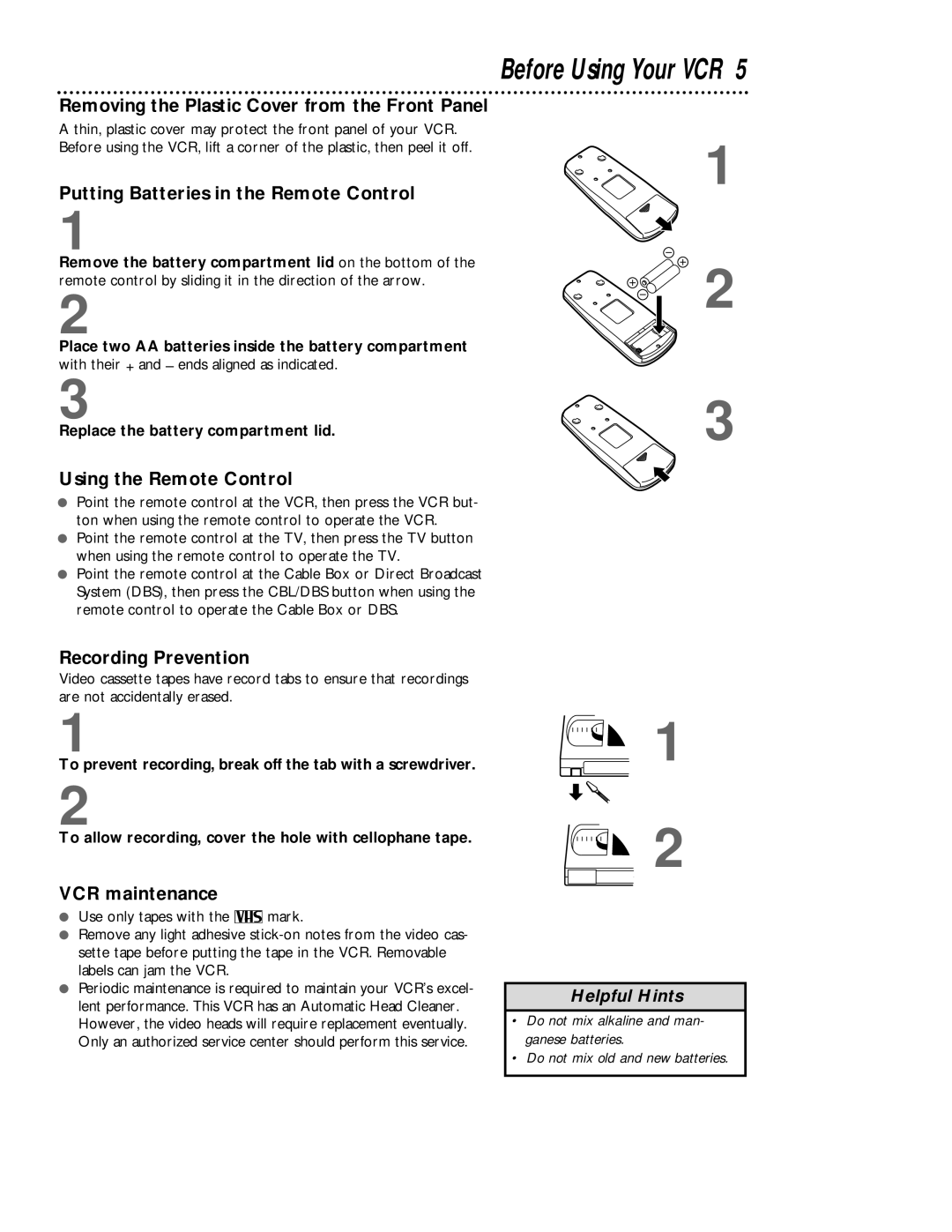 Magnavox VRB413AT, VRB613AT owner manual Before Using Your VCR 