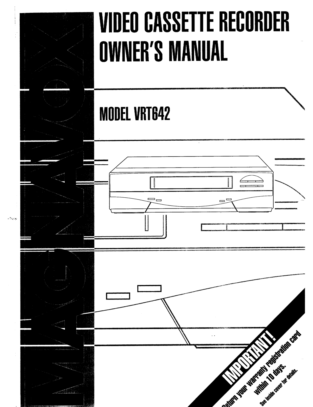 Magnavox VRT642 owner manual Ownersmanual 