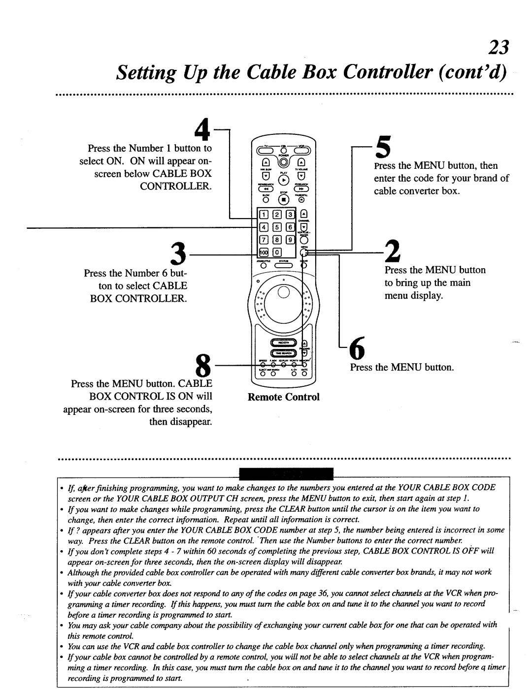 Magnavox VRT642 owner manual Setting Up the Cable Box Controller contd, BOX Controller 