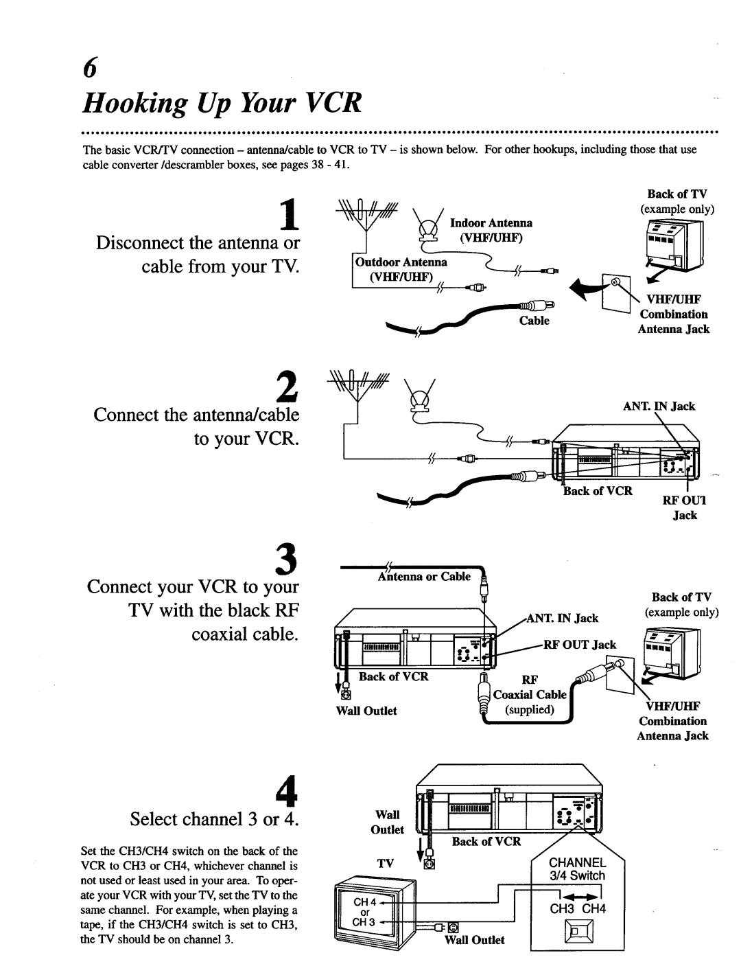 Magnavox VRT642 owner manual Hooking Up Your VCR 