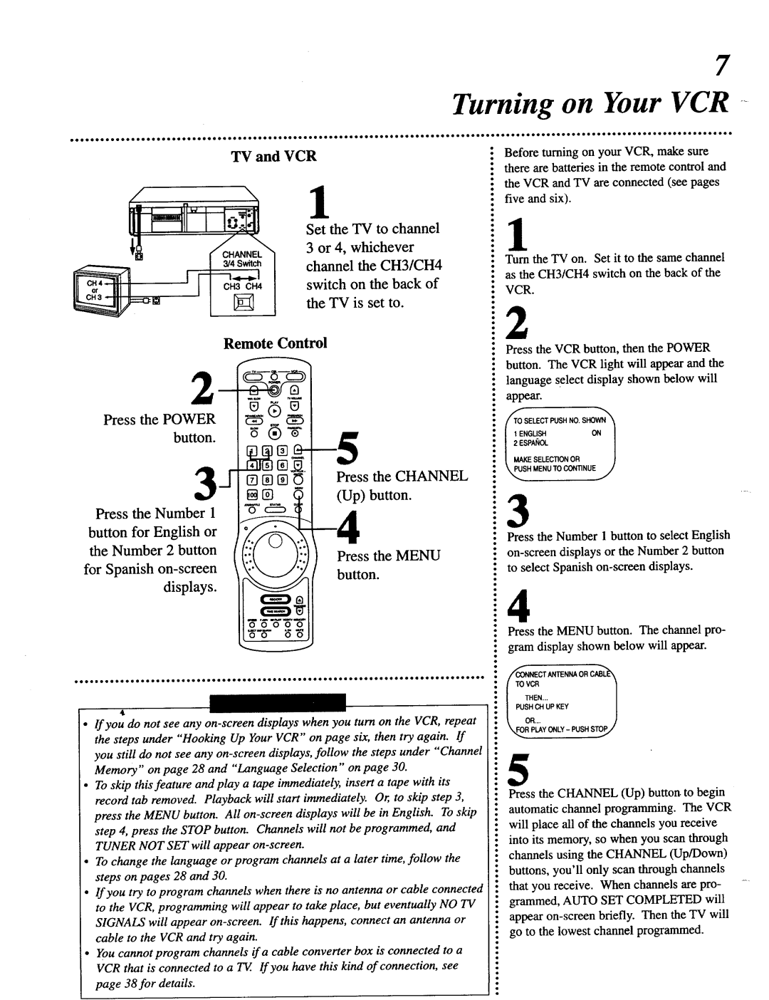 Magnavox VRT642 owner manual Turning on Your VCR, TV and VCR 