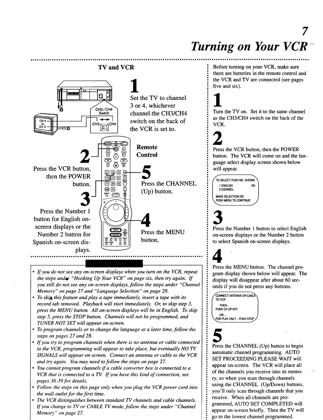 Magnavox VRU344AT manual Turning on Your .VCR, TV and VCR, Remote Control Press, Power 