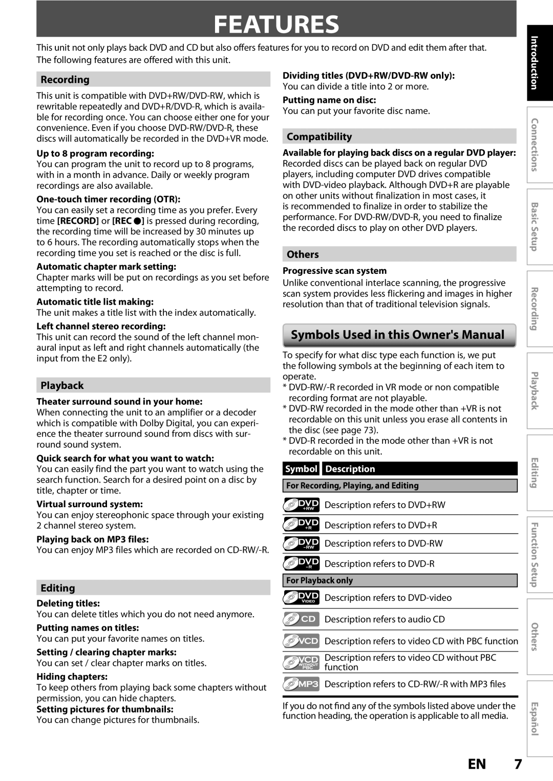 Magnavox ZC352MW8 owner manual Features 