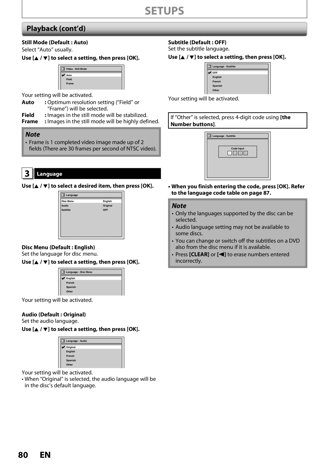 Magnavox ZC352MW8 owner manual Language 