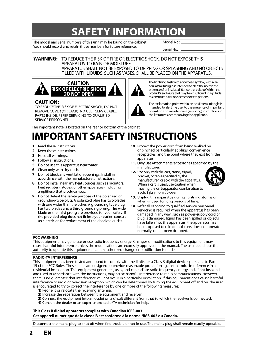 Magnavox ZC357MGX owner manual Safety Information, Do not Open 