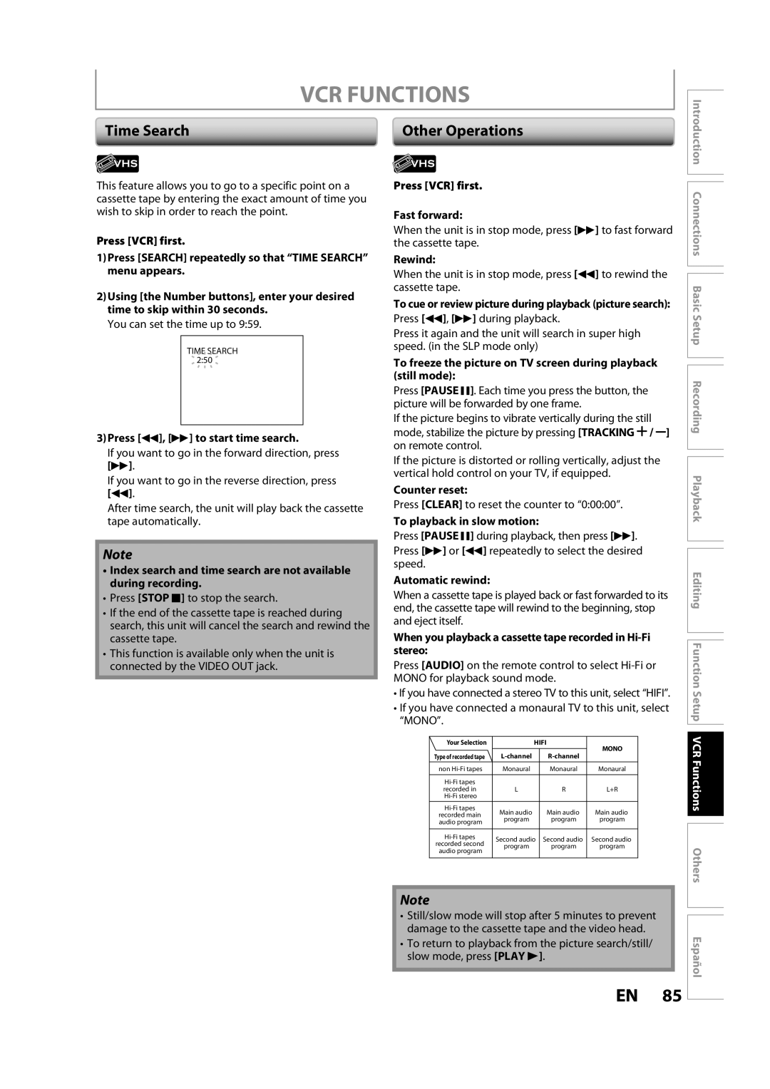 Magnavox ZV427MG9 A owner manual Other Operations 