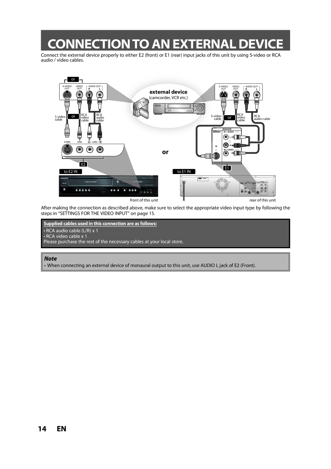 Magnavox ZV427MG9 owner manual 14 EN 