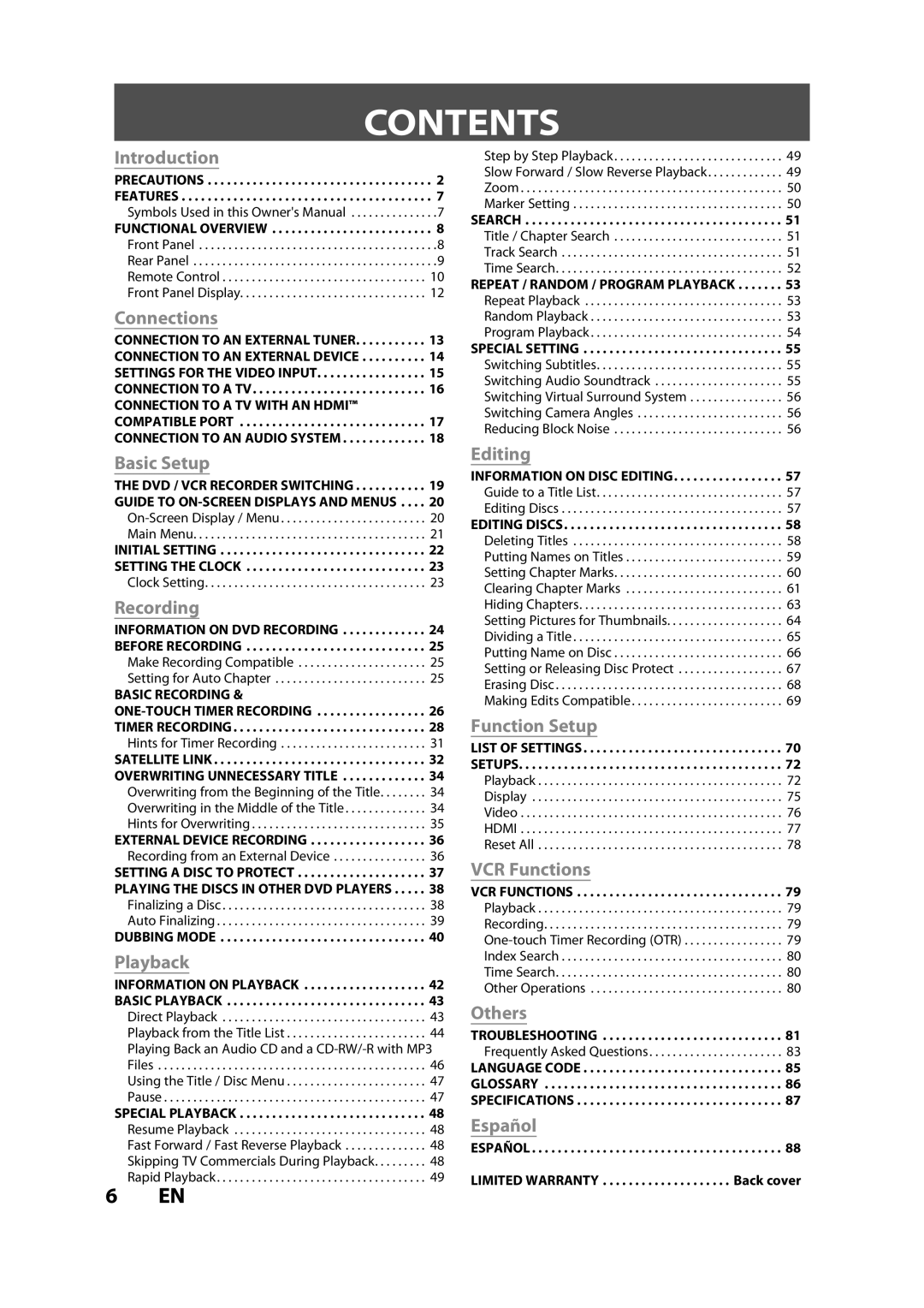 Magnavox ZV427MG9 owner manual Contents 