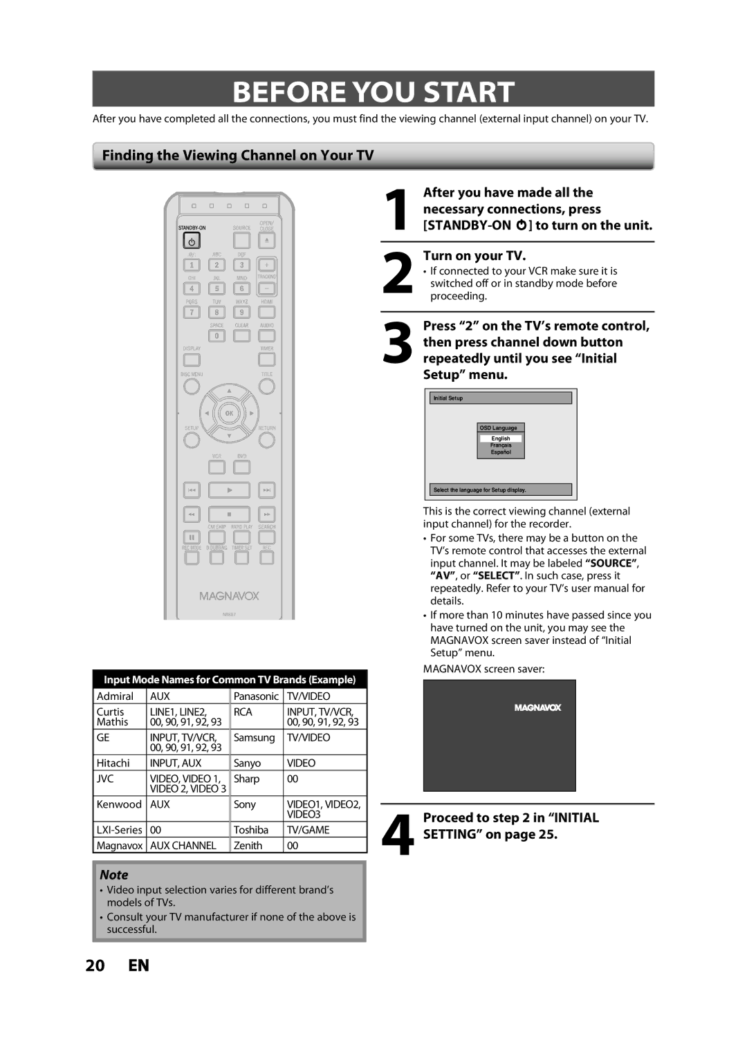 Magnavox ZV427MG9 Before YOU Start, Finding the Viewing Channel on Your TV, After you have made all, Turn on your TV 