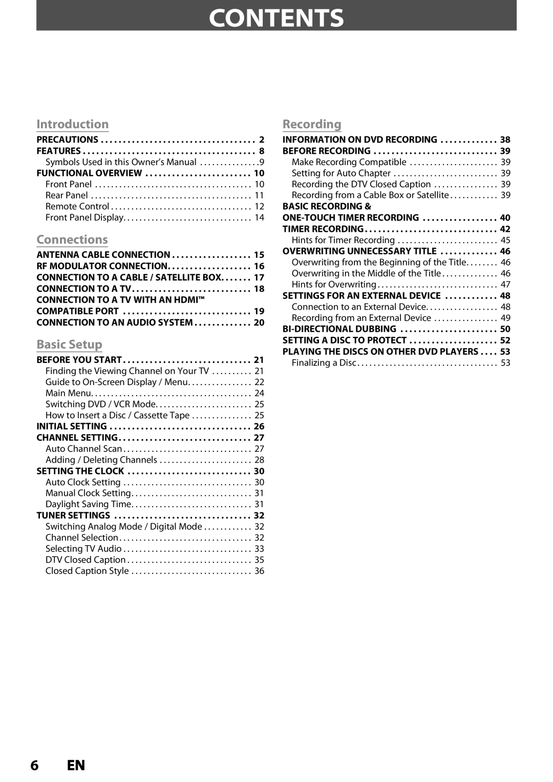 Magnavox ZV457MG9 owner manual Contents 