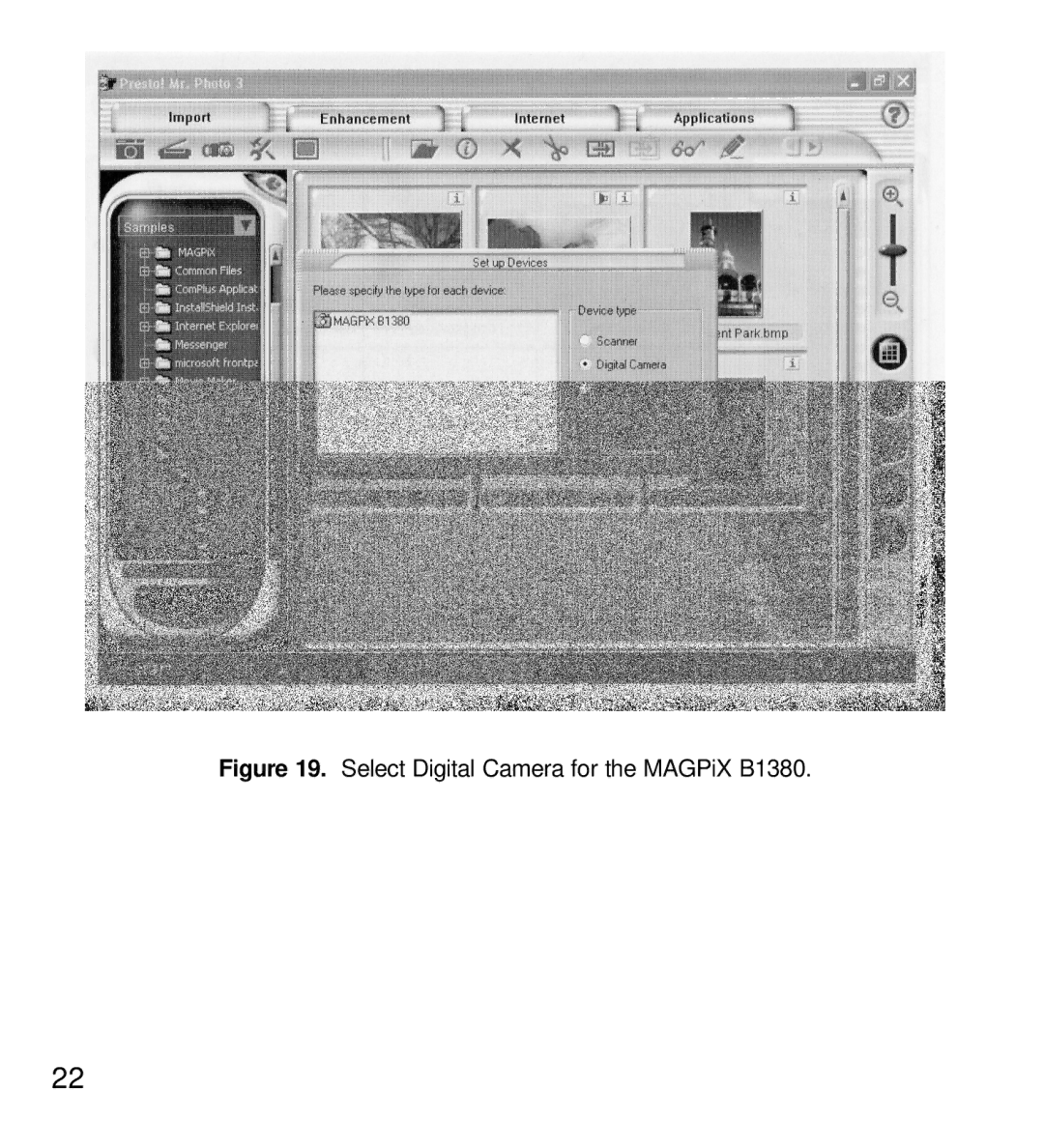 MAGPiX manual Select Digital Camera for the MAGPiX B1380 