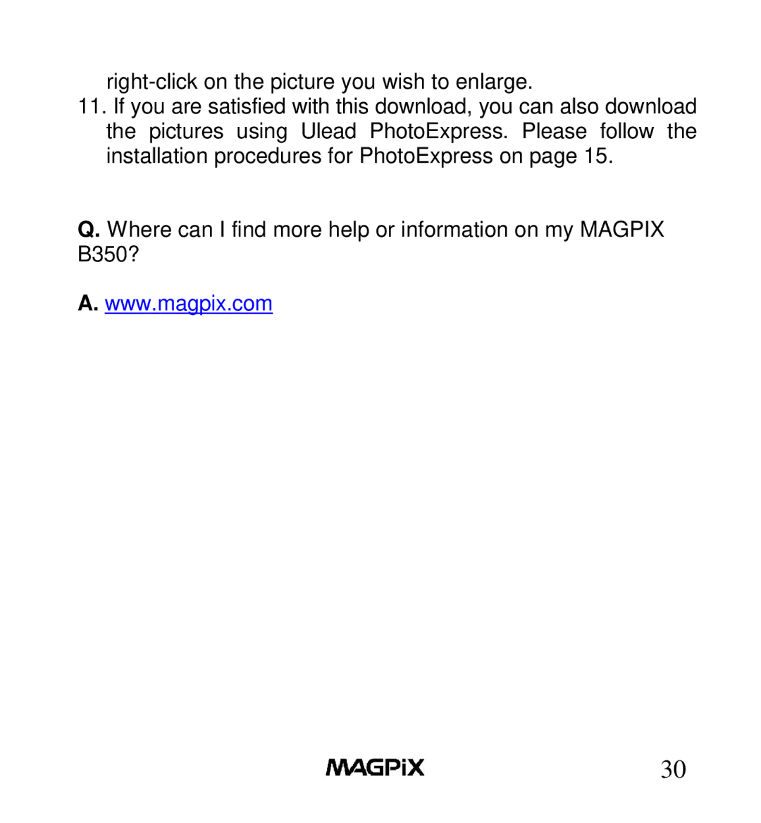 MAGPiX B350 manual 