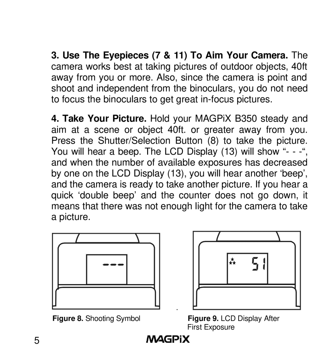 MAGPiX B350 manual Shooting Symbol 