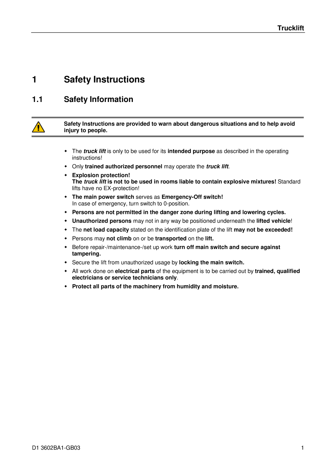 Maha Energy D1 3602BA1-GB03 manual Safety Instructions, Safety Information 