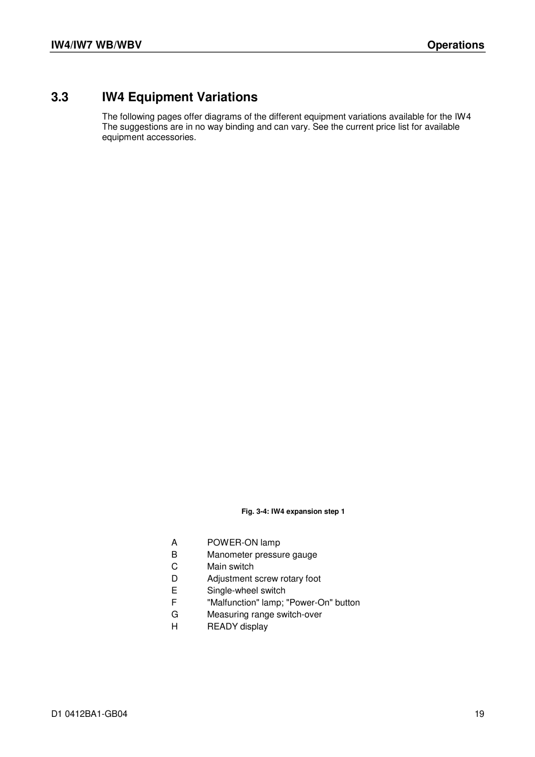 Maha Energy IW4 WB / WBV, IW7 WB / WBV manual IW4 Equipment Variations, IW4 expansion step 