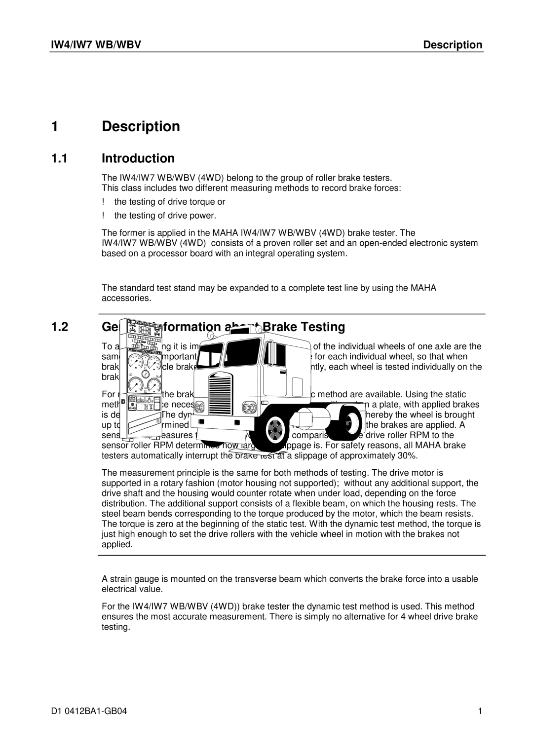 Maha Energy IW4 WB / WBV, IW7 WB / WBV manual Introduction, General Information about Brake Testing 