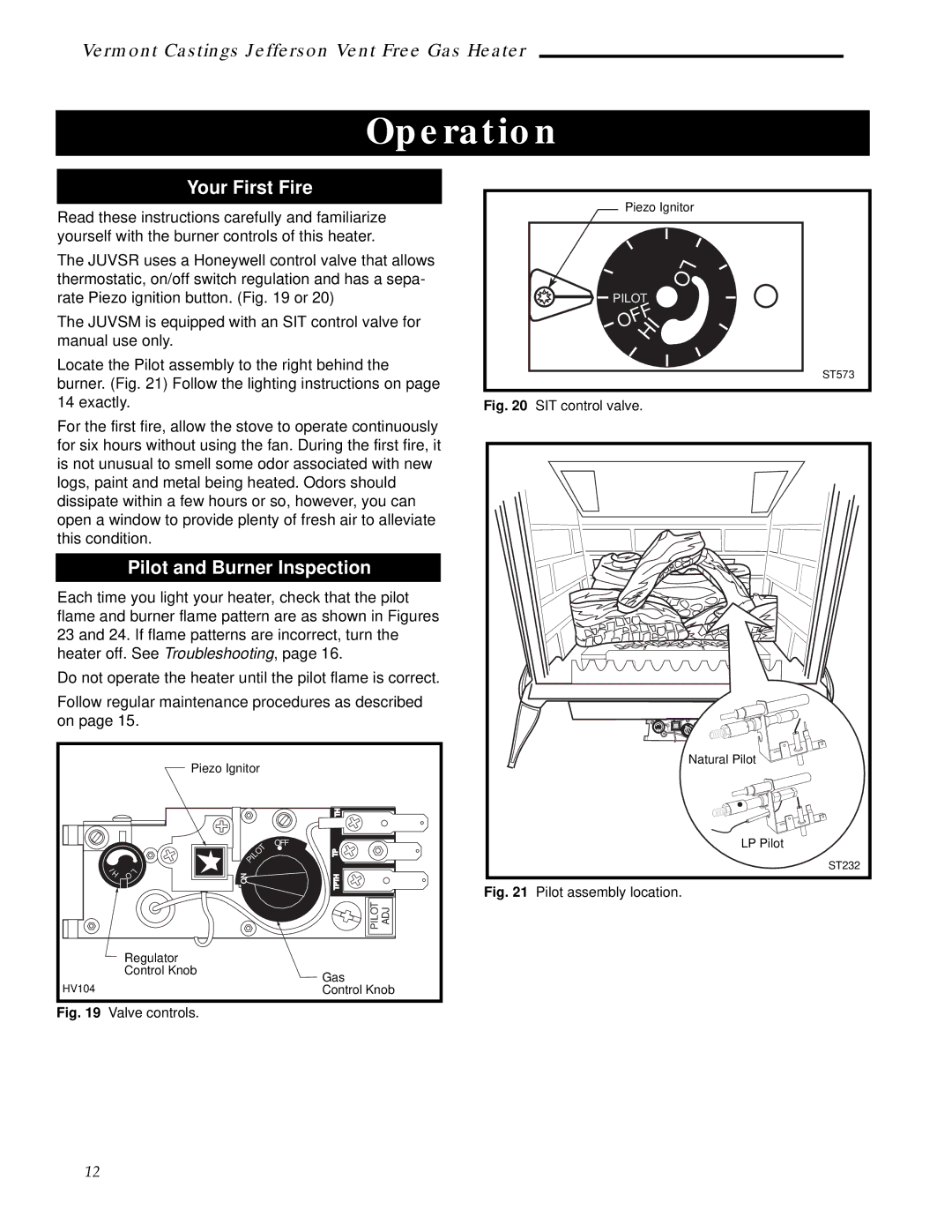 Majestic Appliances 3112, 3111, 3101, 3106, 3097, 3100, 3096, 3102, 3105 Operation, Your First Fire, Pilot and Burner Inspection 