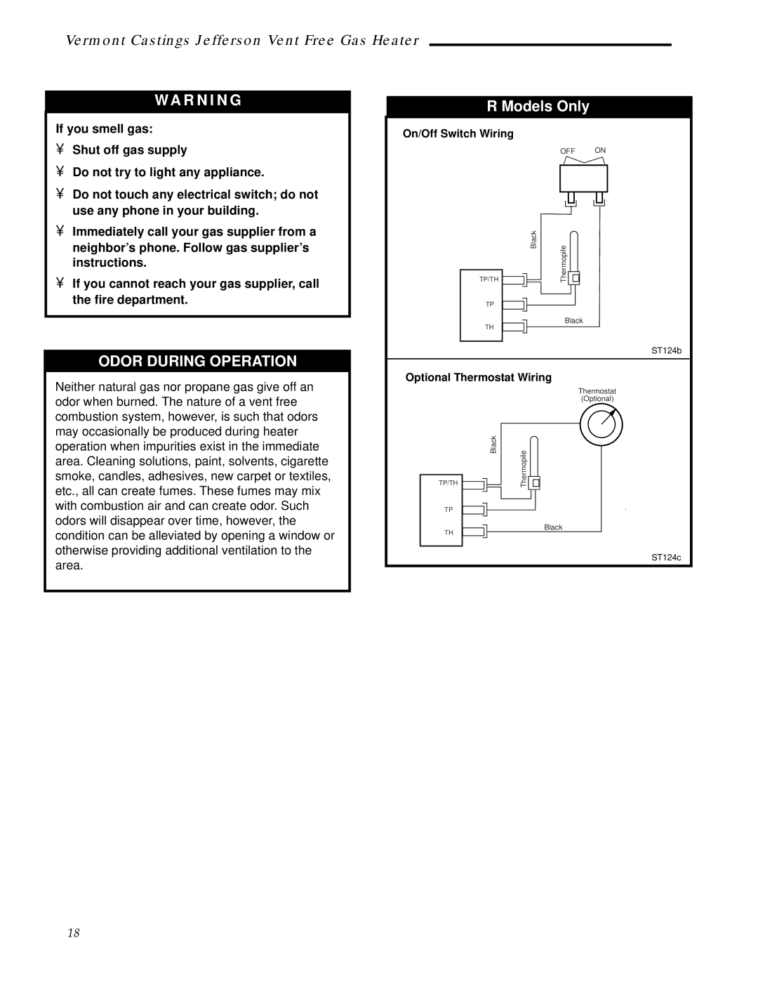 Majestic Appliances 3096, 3112, 3111, 3101, 3106, 3097, 3100, 3102, 3105, 3110, 3095, 3107 Odor During Operation, Models Only 