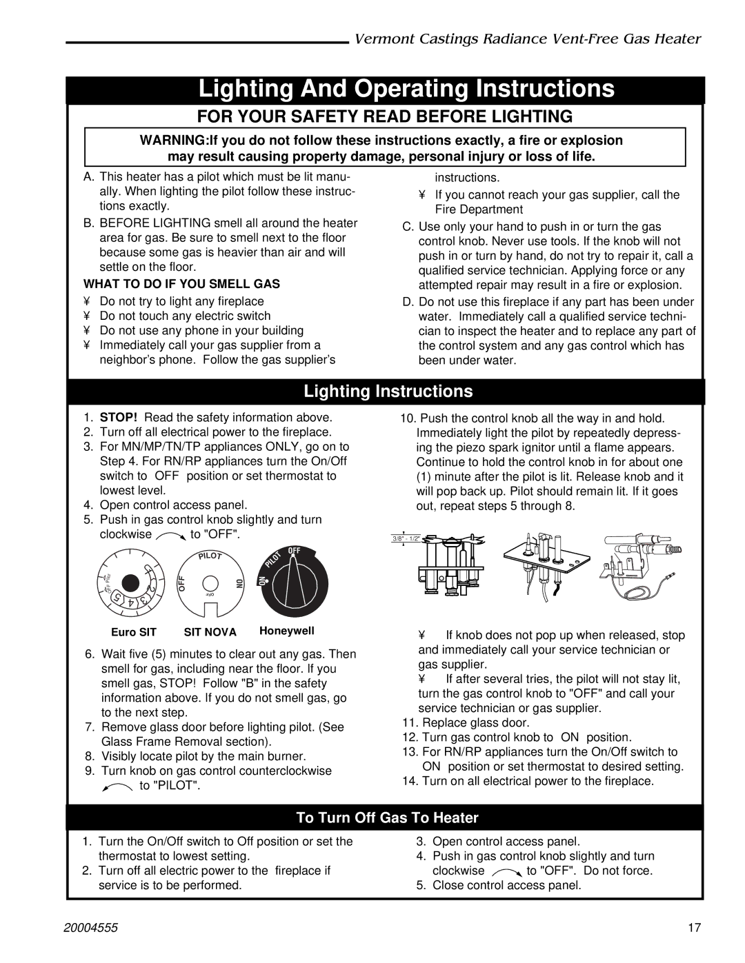 Majestic Appliances 3374, 3378, 3375, 3379, 3376, 3377, 3373, 3370, 3371 To Turn Off Gas To Heater, What to do if YOU Smell GAS 