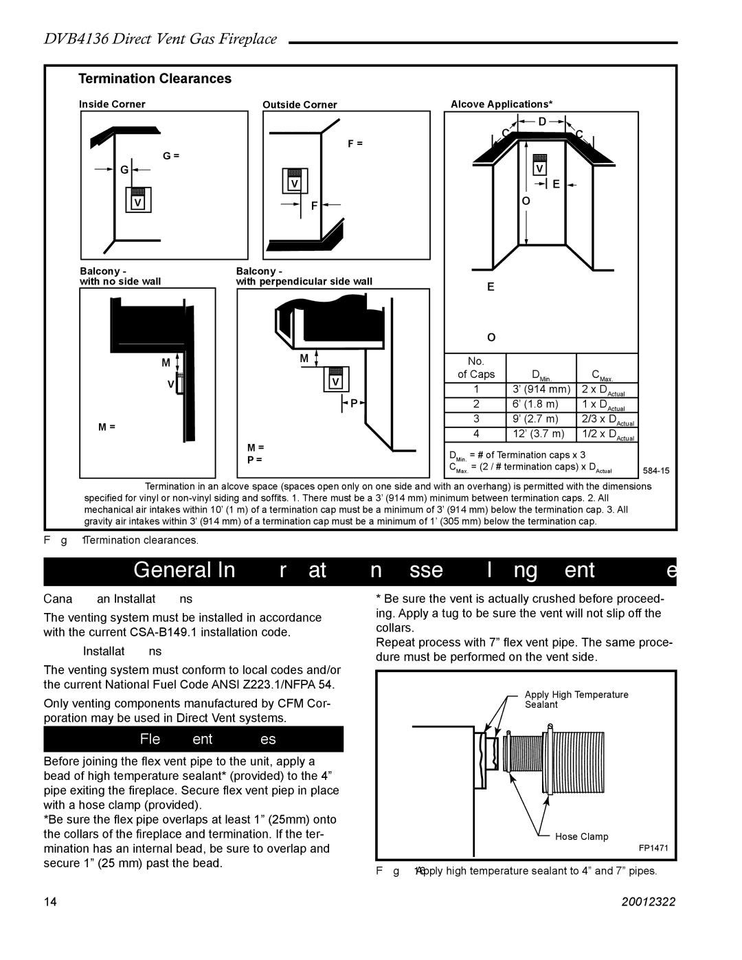 Majestic Appliances DVB4136 manual General Information Assembling Vent Pipes, Flex Vent Pipes, Canadian Installations 